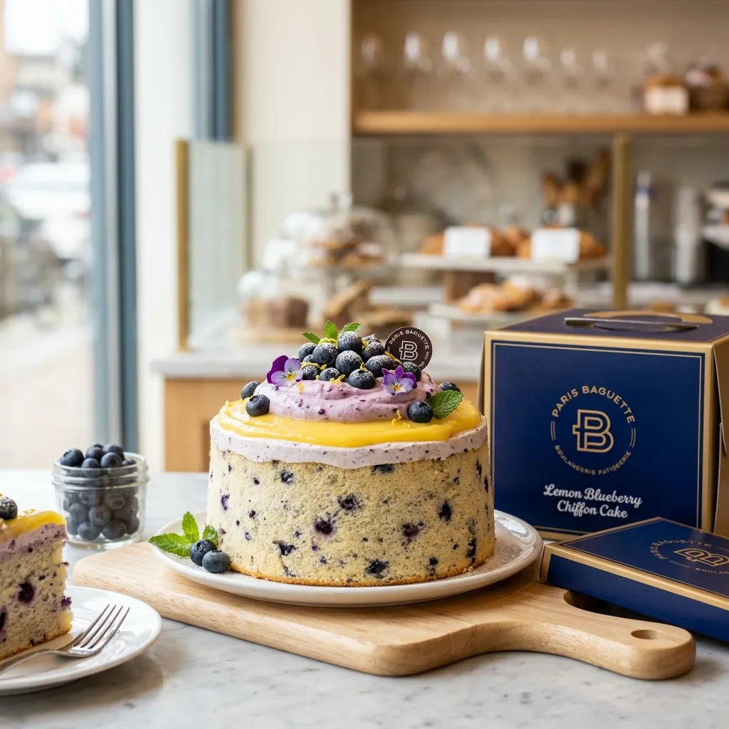 Lemon Blueberry Chiffon Cake Paris Baguette