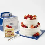 Strawberry Soft Cream Two Tier Cake