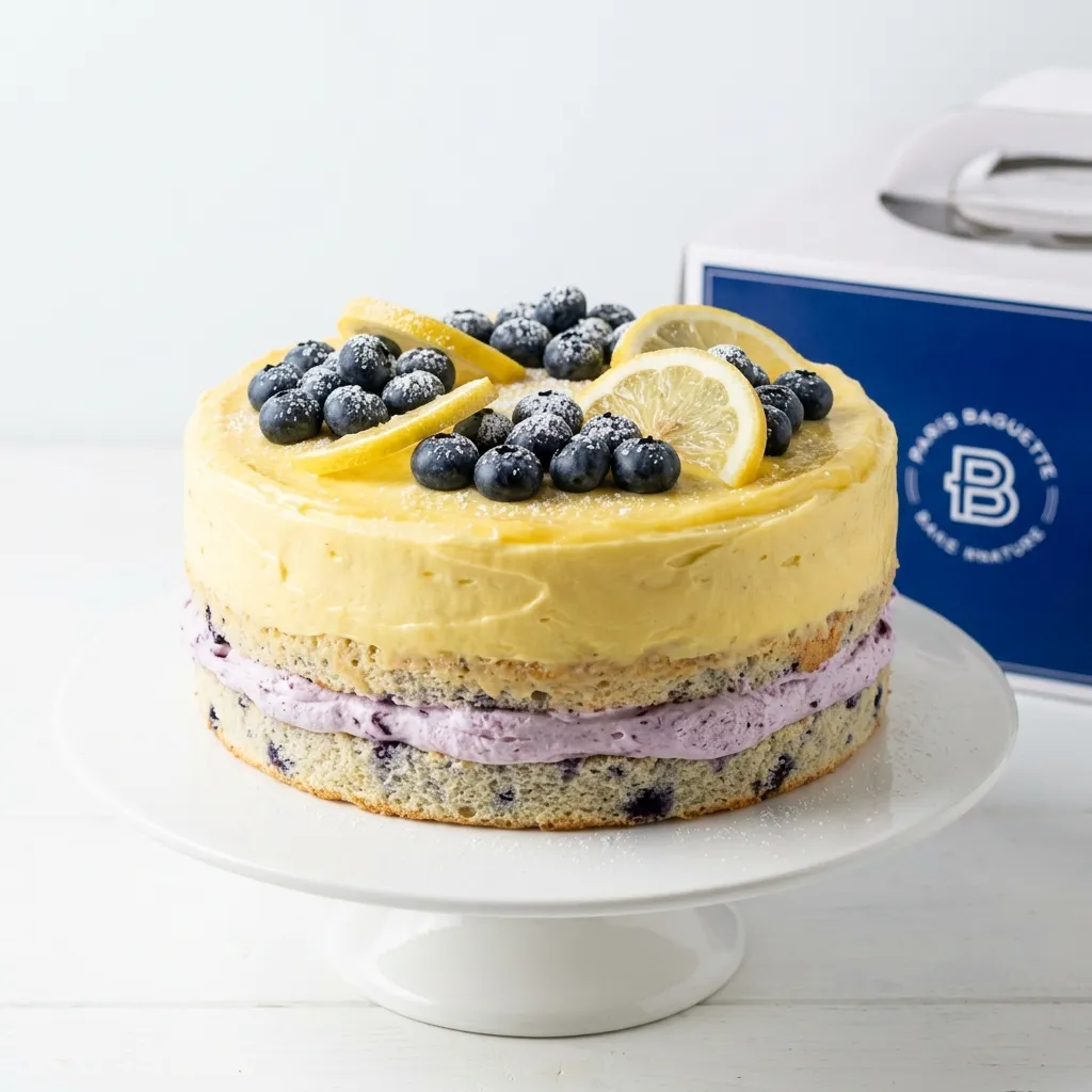 Lemon Blueberry Chiffon Cake